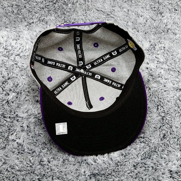Los Angeles Lakers Dark Purple - Gray NBA Fools Snapback Ultra Game cap hat - Picture 6 of 9